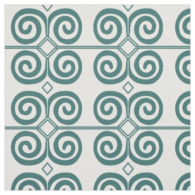 Marokkanischer Swirl Aquamarin grün Stoff (Muster)