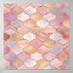 Marokkanischer Trellis Pastel Mineralien Poster