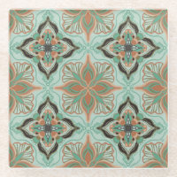 Marokkanischer Vintager Blumenkachel Untersetzer