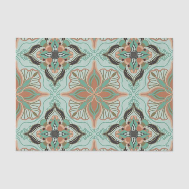 Marokkanischer Vintager Blumenstrauß Seidenpapier (Vorderseite)