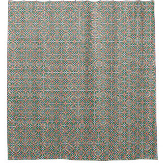 Marokkanischer Zellige-inspirierter geometrischer Duschvorhang