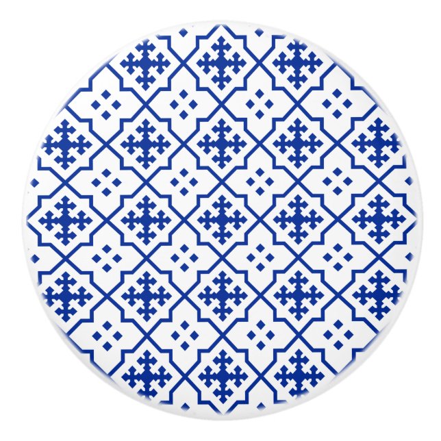 Marokkanisches Blau Keramikknauf (Vorderseite)