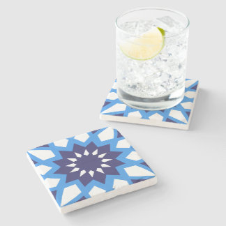 marokkanisches Blau-Weiß-Muster Steinuntersetzer