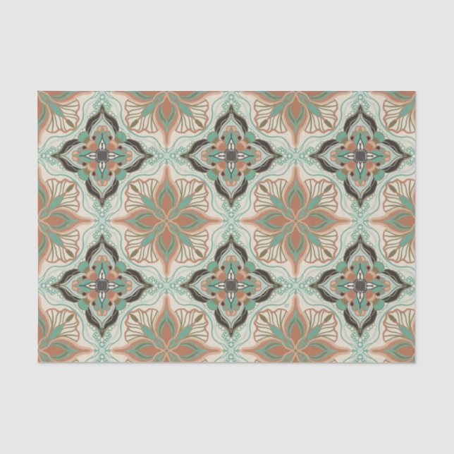 marokkanisches Blumenmuster Seidenpapier (Vorderseite)