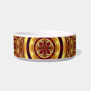 Marokkanisches Boho-Rot-Gold-Abstraktes Muster Napf