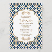 marokkanisches Brautparty mit Marineblau und Gold