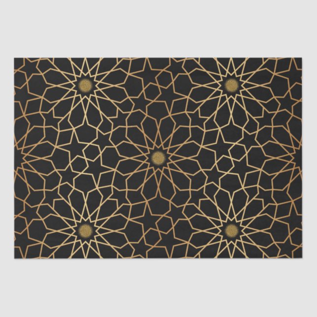 Marokkanisches Dekor des modernen Goldenen Mittelm Seidenpapier (Vorderseite)