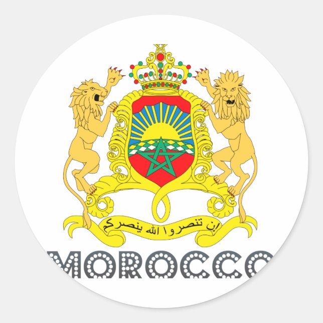 marokkanisches Emblem Runder Aufkleber (Vorderseite)