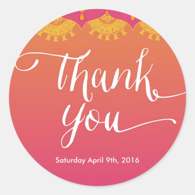 marokkanisches Etikett - indische Inspirationsmark Runder Aufkleber (Vorderseite)