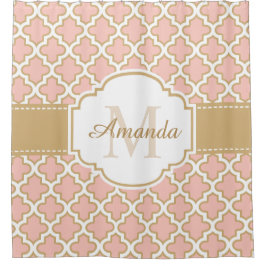 Marokkanisches Fliesen-Muster-nobles rosa Duschvorhang