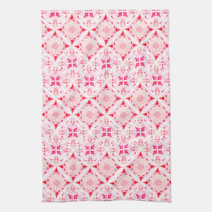 Marokkanisches Fliesen rosa und rotes Muster Wasse Geschirrtuch