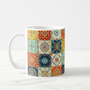 Marokkanisches Fliesenmosaik-Illustrationsmuster Kaffeetasse
