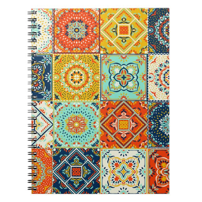 Marokkanisches Fliesenmosaik-Illustrationsmuster Notizblock (Vorderseite)