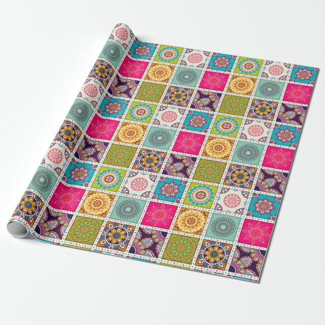 marokkanisches Fliesenmuster Geschenkpapier (Ungerollt)