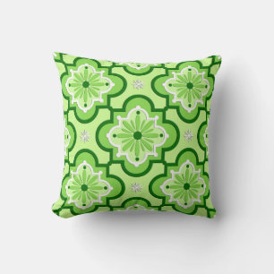 marokkanisches Fliesenmuster - Lime Green Kissen