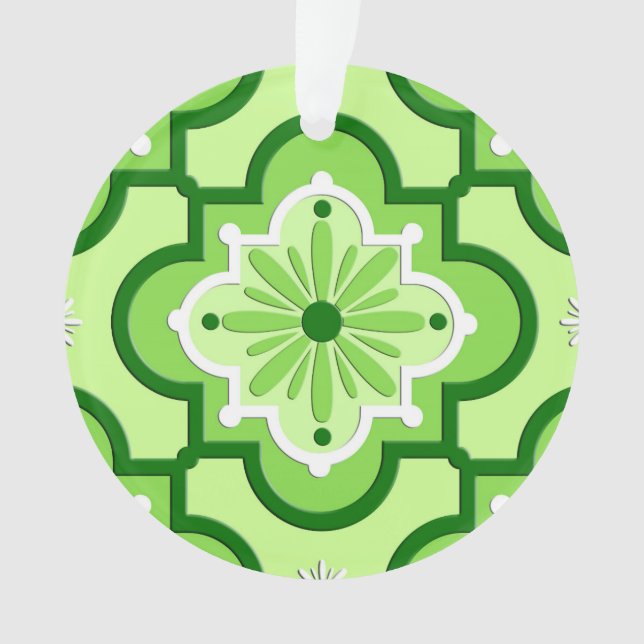 marokkanisches Fliesenmuster - Lime Green Ornament (Vorderseite)