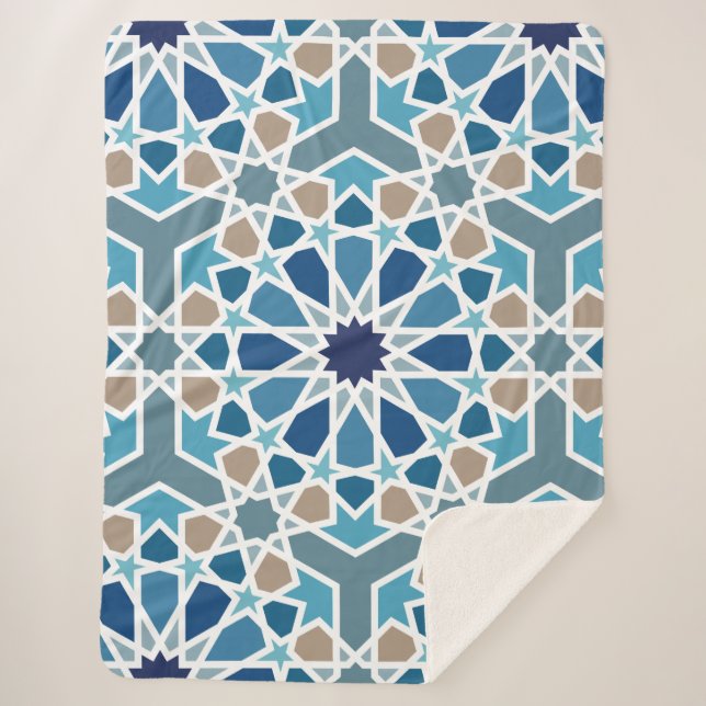 marokkanisches Fliesenmuster Sherpadecke (Vorderseite)