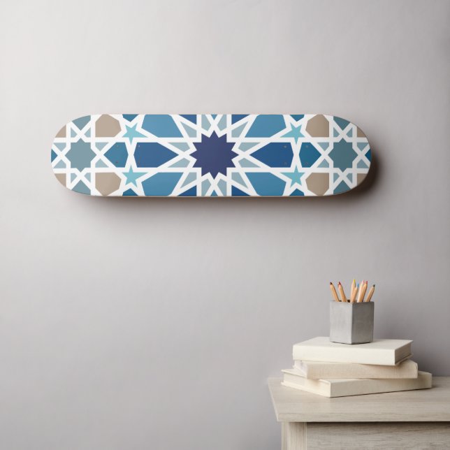 marokkanisches Fliesenmuster Skateboard (Wandkunst (Horz))