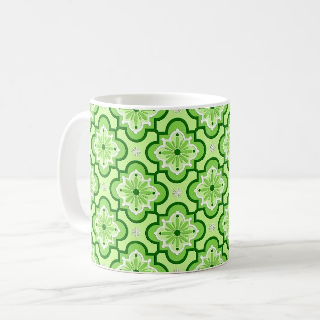 marokkanisches Fliesenmuster Tasse (Vorderseite Links)