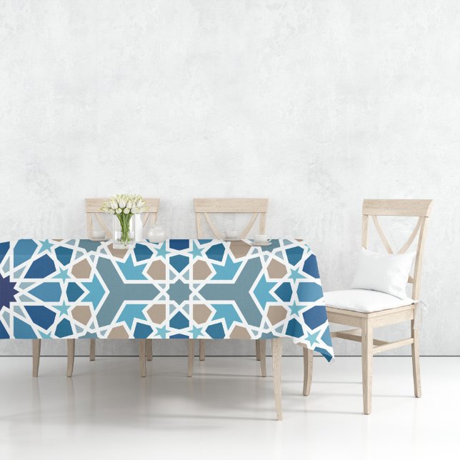 marokkanisches Fliesenmuster Tischdecke (Moroccan Tile Pattern Tablecloth by Looly Elzayat
)