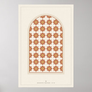 Marokkanisches geometrisches Wandkunstposter, isla Poster