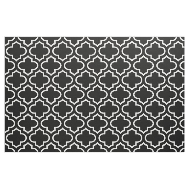 Marokkanisches Gitter-Muster-Schwarzweiss-Gewebe Stoff (Yard (91,4 cm))