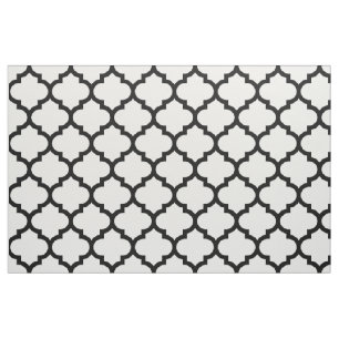 Marokkanisches Gitter-Muster-Schwarzweiss-Gewebe Stoff