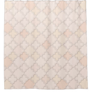 Marokkanisches Großquatrefolienmuster Pastel Melon Duschvorhang