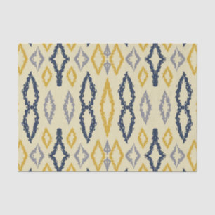 Marokkanisches Ikat Blue Yellow Pattern Seidenpapier