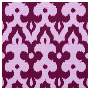 marokkanisches Ikat Damask Muster, Pflaume und Orc Stoff