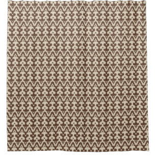 marokkanisches Ikat Damask Muster, Taupe und Beige Duschvorhang
