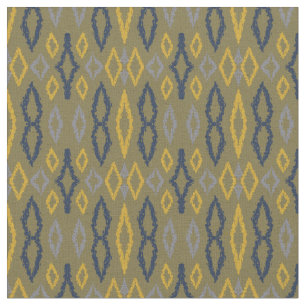 Marokkanisches Ikat-Grün-Gelb-Muster Stoff