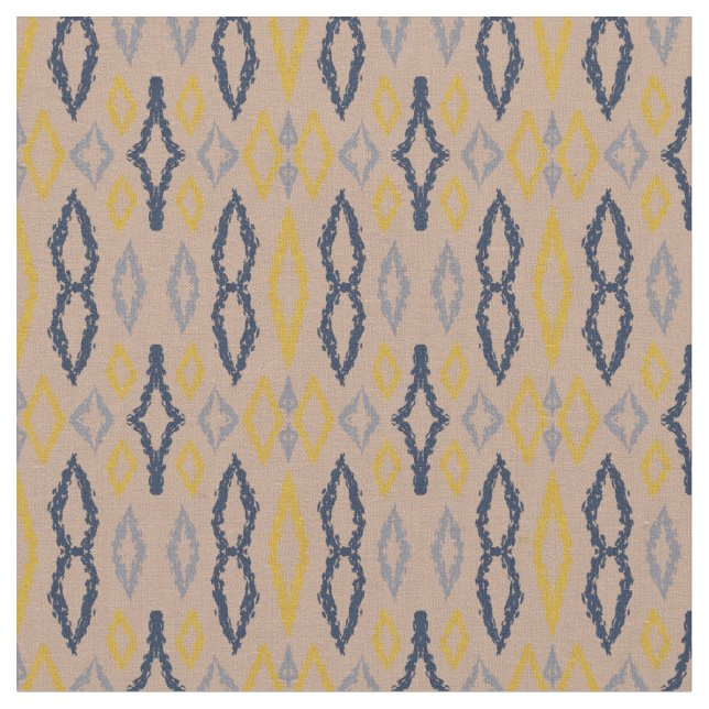 Marokkanisches Ikat Pastel Yellow Blue Muster Stoff (Nahaufnahme)