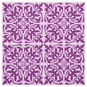 marokkanisches Kachel - lila und orchid Stoff