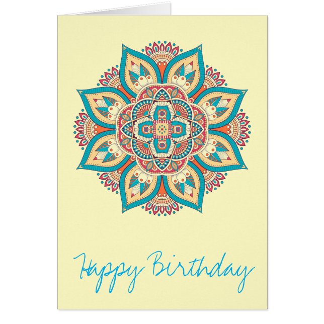 Marokkanisches Mandala mit bunten ethnischen Muste (Vorne)