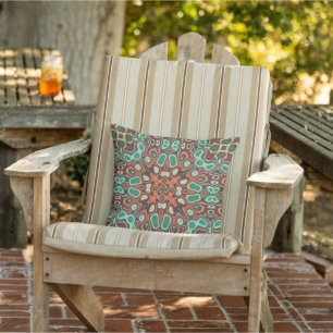 Marokkanisches mediterranes Boho-Fliesen-Kunstmust Kissen