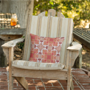 Marokkanisches mediterranes Boho-Fliesen-Kunstmust Kissen