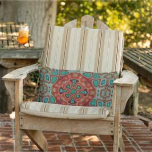 Marokkanisches mediterranes Boho-Fliesen-Kunstmust Kissen Für Draußen