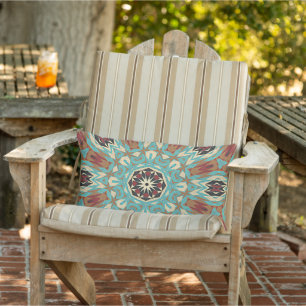 Marokkanisches mediterranes Boho-Fliesen-Kunstmust Kissen Für Draußen