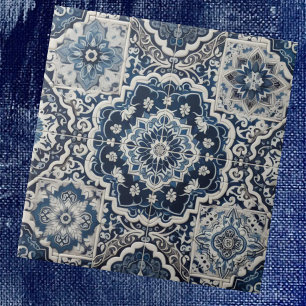 Marokkanisches Mittelmeer-Blau-Weiß-Fliesenmuster Fliese