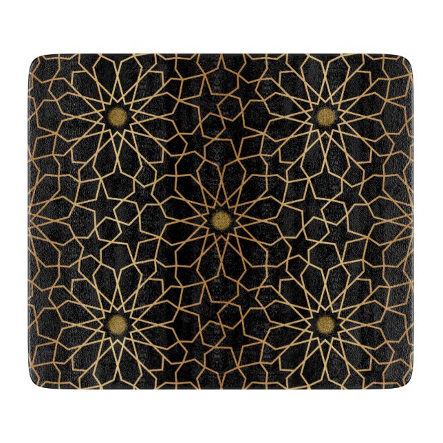 Marokkanisches Modernes Gold Schwarzes Mittelmeer  Schneidebrett (Vorderseite)