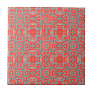 Marokkanisches Mosaik geometrisches Muster rot gra Fliese