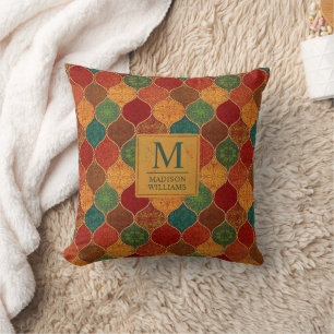 Marokkanisches Mosaik Geometrisches Nahtloses Azte Kissen