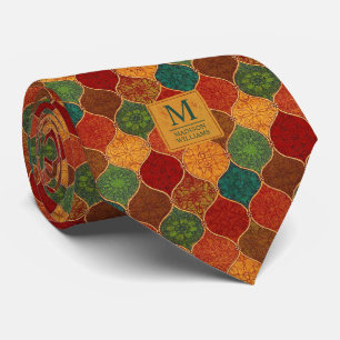 Marokkanisches Mosaik Geometrisches Nahtloses Azte Krawatte