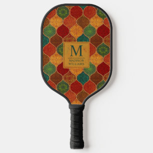 Marokkanisches Mosaik Geometrisches Nahtloses Azte Pickleball Schläger