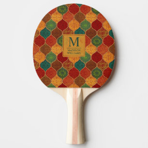 Marokkanisches Mosaik Geometrisches Nahtloses Azte Tischtennis Schläger