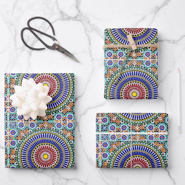 Marokkanisches Mosaik Geschenkpapier Set (Vorderseite)