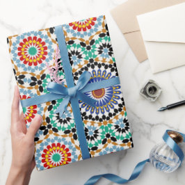 Marokkanisches Mosaik Traditionelles Boho-Muster Geschenkpapier