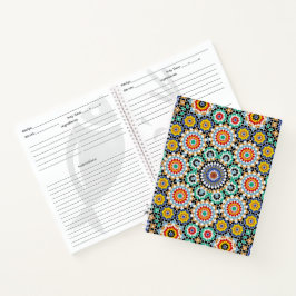 Marokkanisches Mosaik Traditionelles Boho-Muster Notizbuch