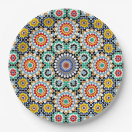 Marokkanisches Mosaik Traditionelles Boho-Muster Pappteller